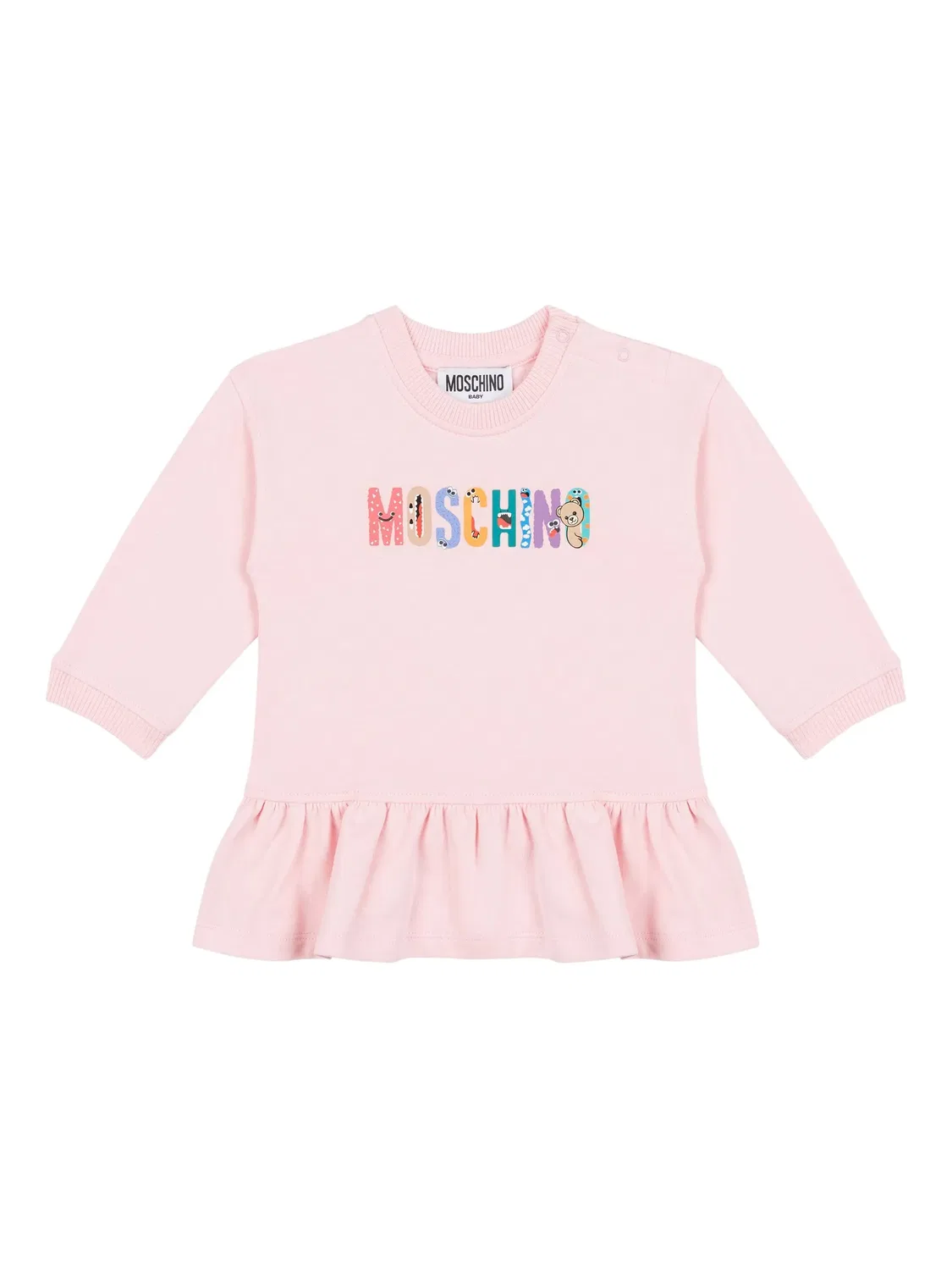 Платье с рюшами светло-розового цвета Moschino, светло-розовый