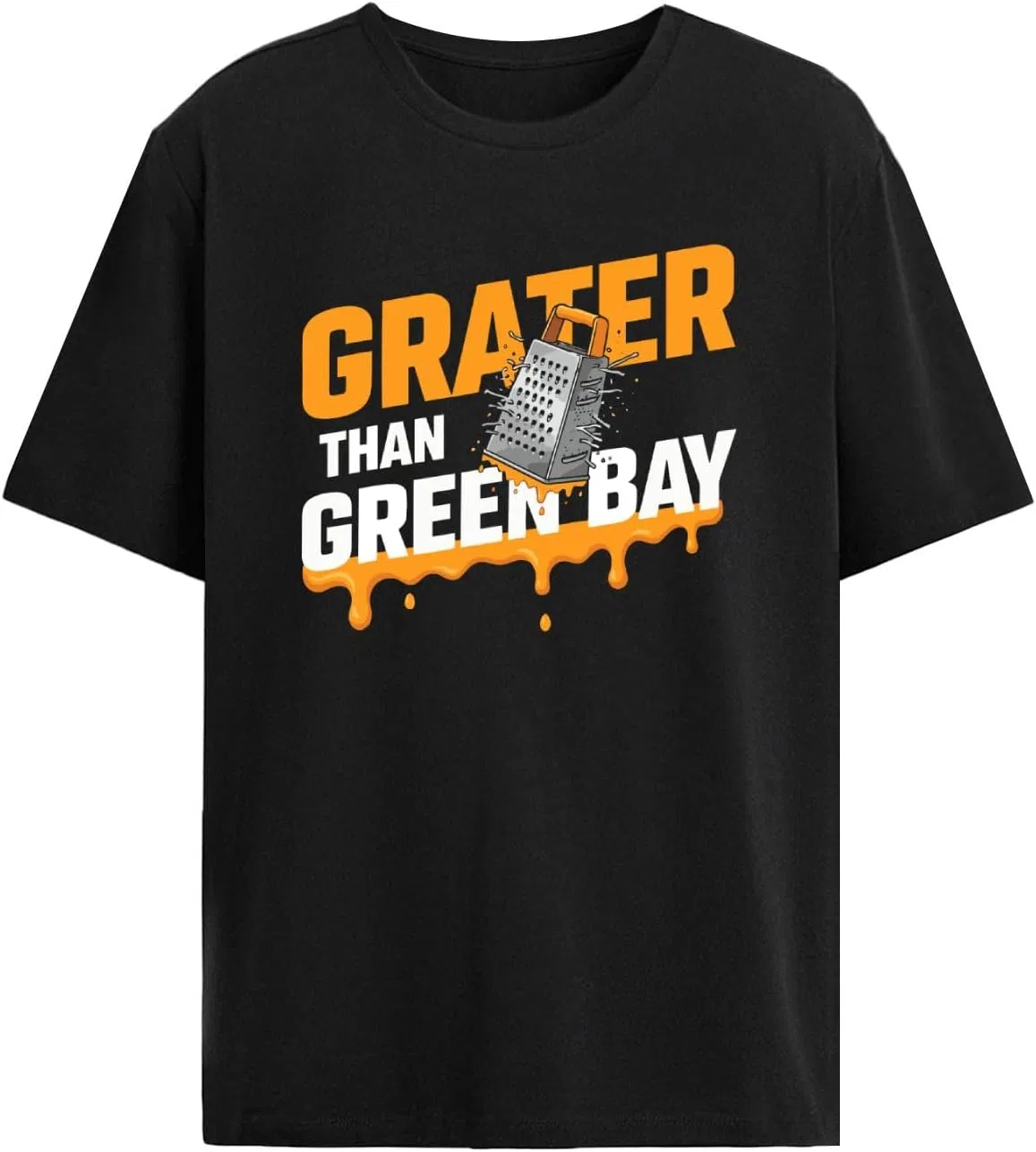 Мужская футболка с принтом Grater Than Green Bay Greater Cheese Grate, Allblack