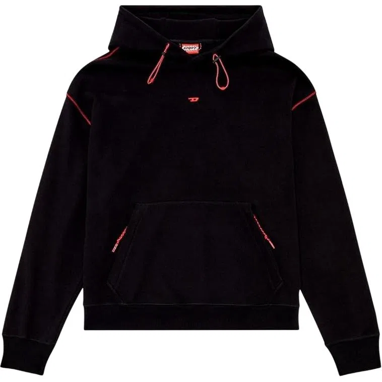Мужской худи с капюшоном DIESEL, Black/Ivory