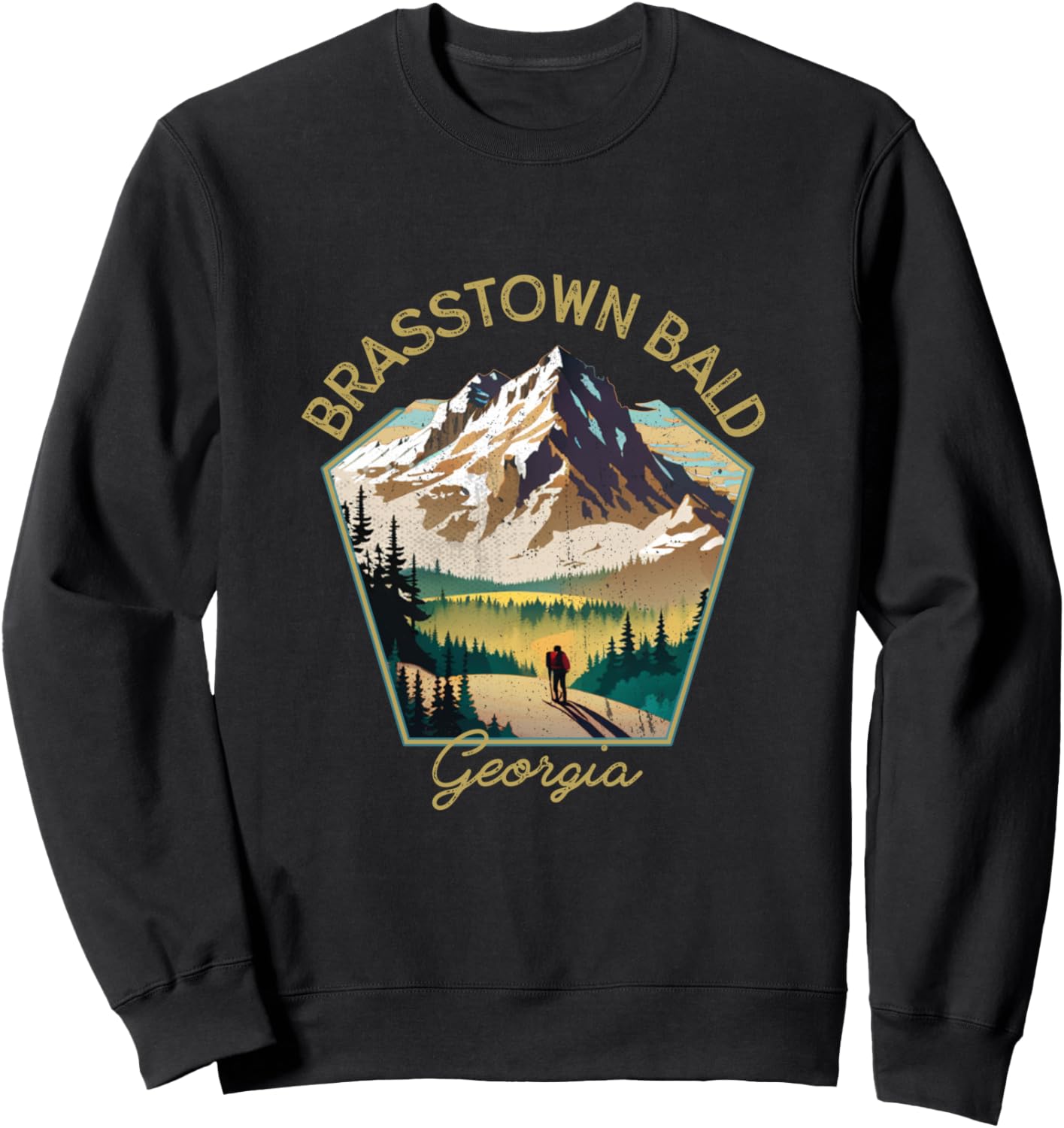 

Ретро-одежда Brasstown Bald - Сувенирная толстовка Brasstown Bald Brasstown Bald Georgia Hiking Clothes Co., черный