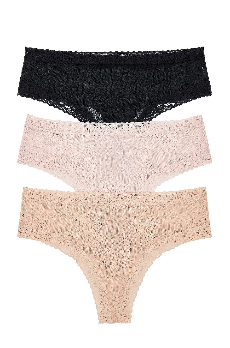 

Стринги Natori Escape 3-pack, цвет Black, Cafe & Rose