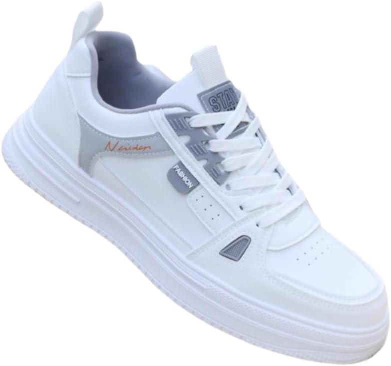 

Мужские повседневные легкие спортивные кроссовки - дышащие и удобные, противоскользящие и прочные, стильные и универсальные Clolinde, белый/серый