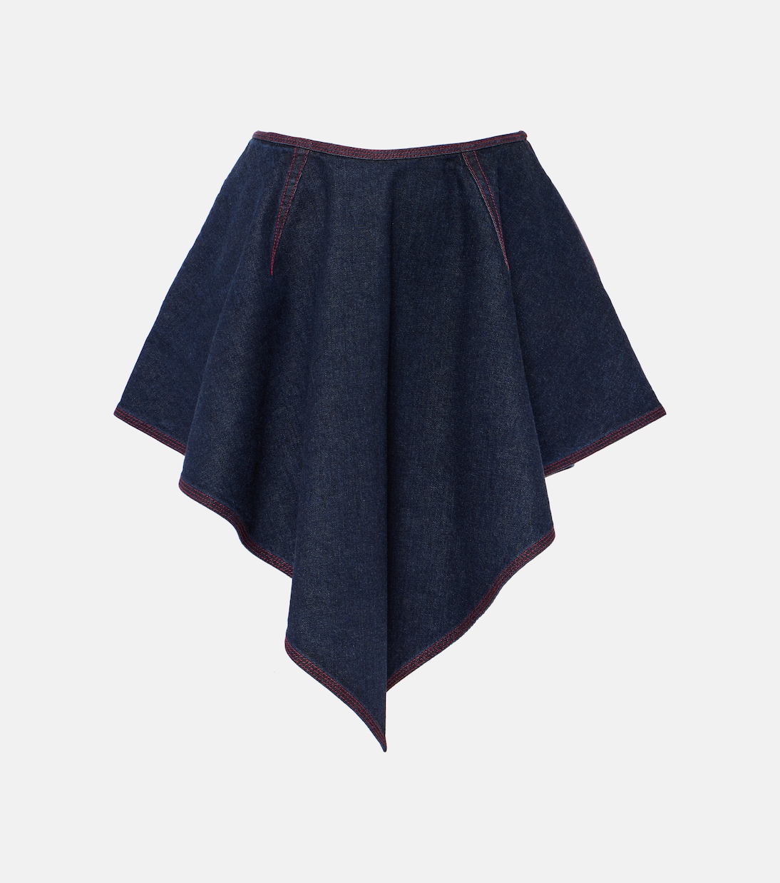 

Асимметричная джинсовая мини-юбка Triangle Alaïa, Bleu Denim
