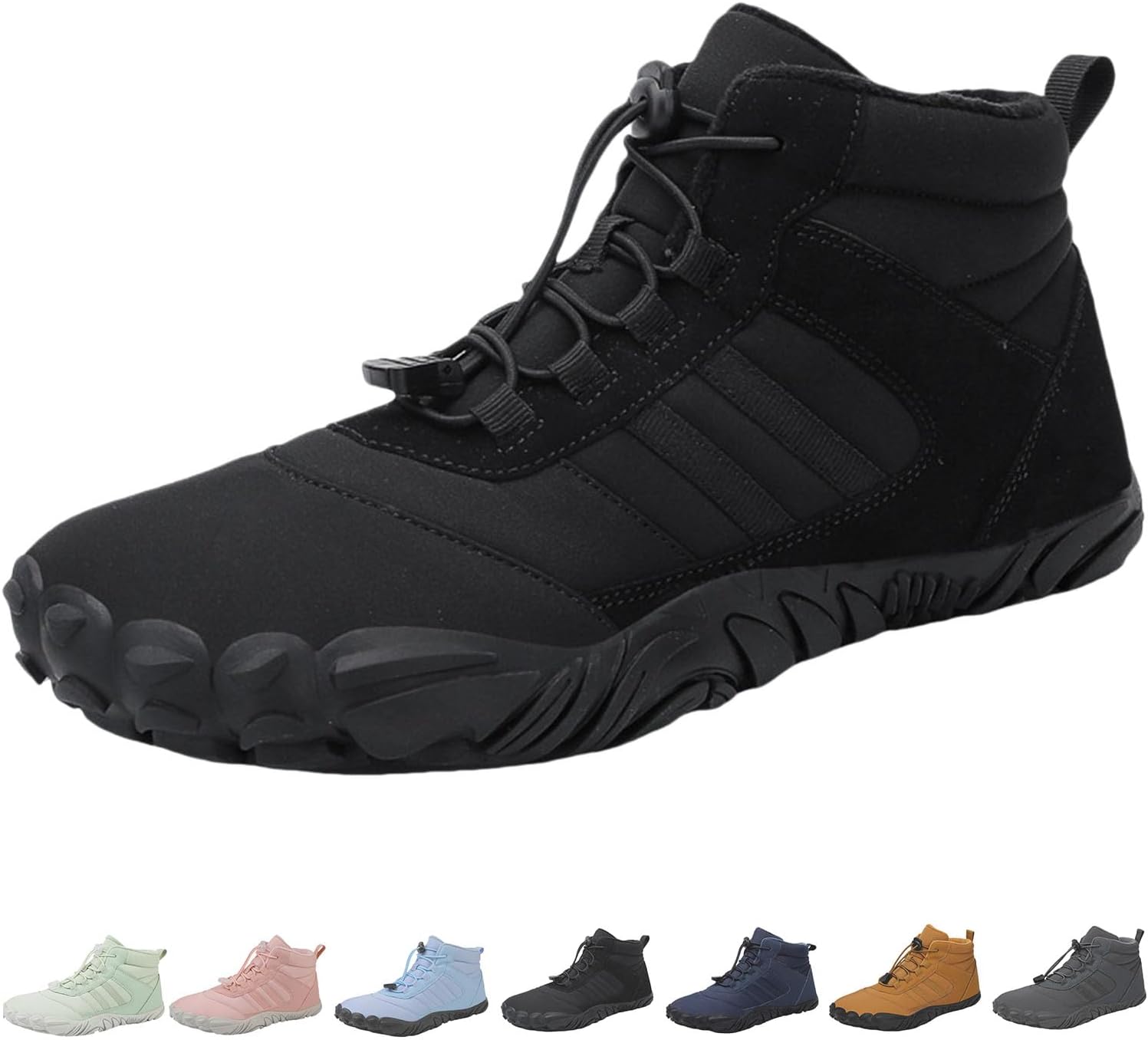 

Заземленные обувь для женщин и мужчин при невропатии, походные ботинки для женщин и мужчин, зимние ботинки с широкой носочной частью и противоскользящим покрытием Generic, черный