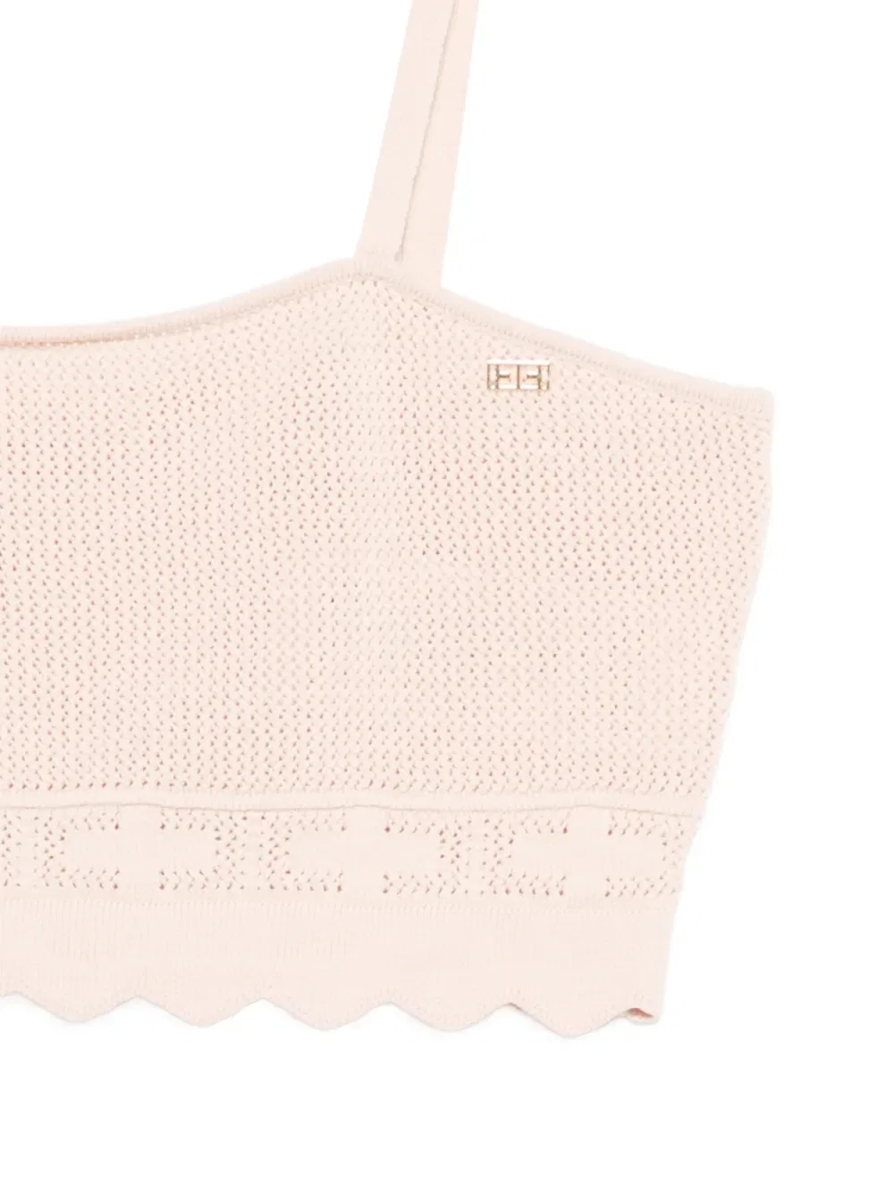 Укороченный топ с волнистым краем Elisabetta Franchi Kids, розовый — фото 3