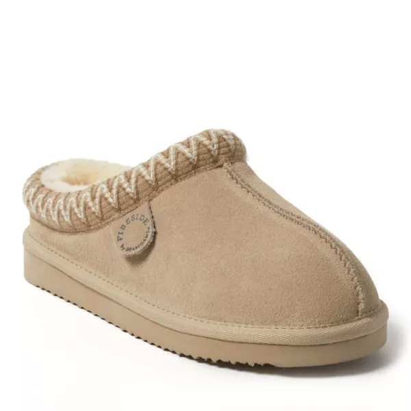 Женские тапочки-сабо Fireside Greta из натуральной овчины Dearfoams, цвет sand