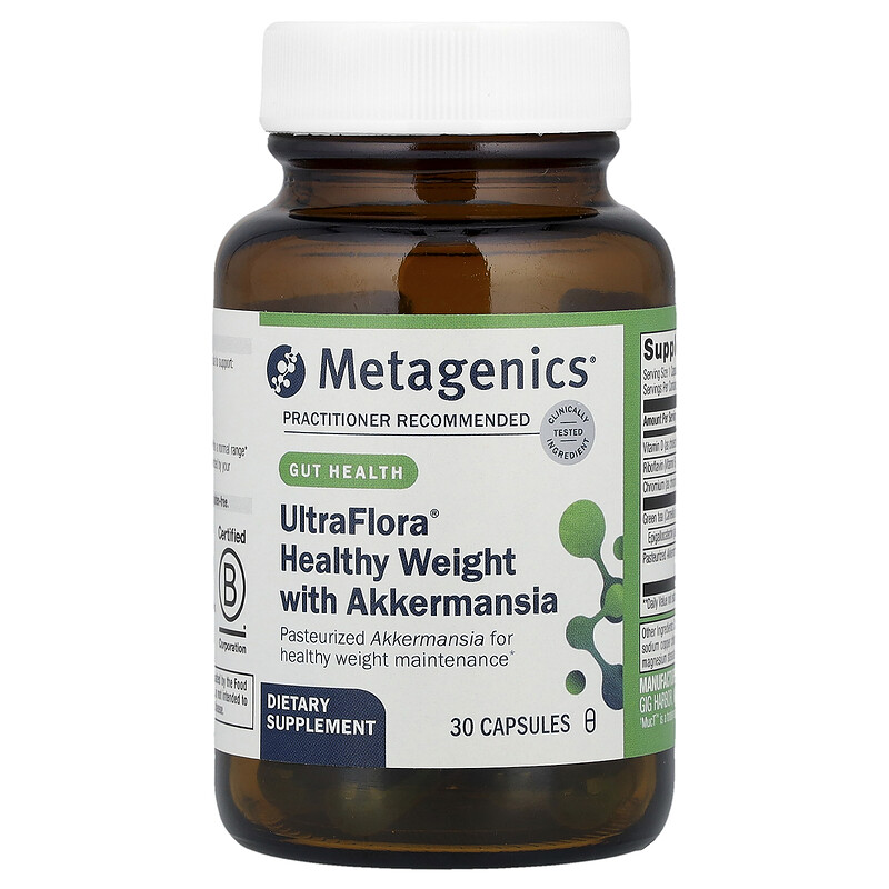 

Metagenics, UltraFlora Healthy Weight с Akkermansia, 30 капсул