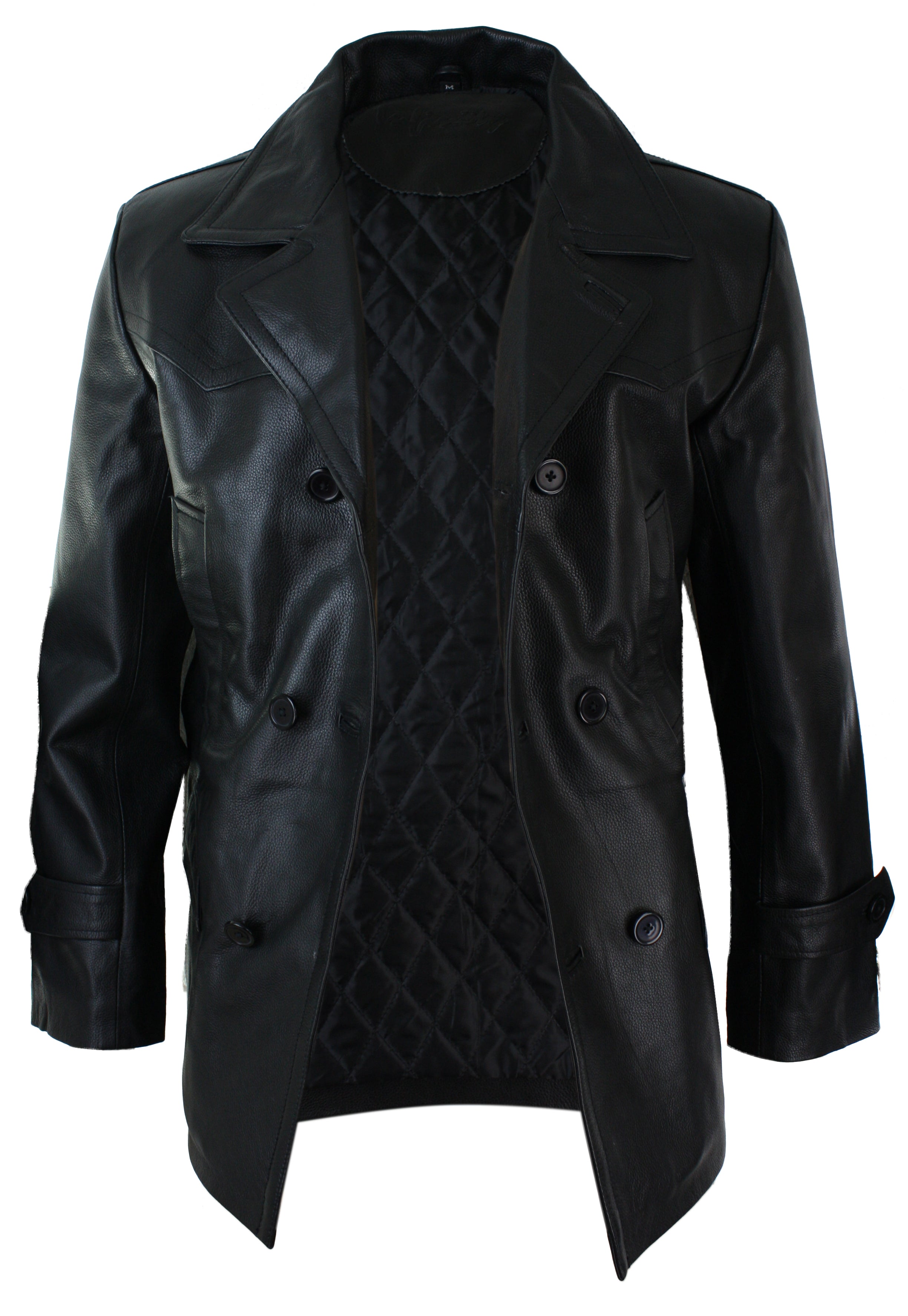 

Двубортная кожаная куртка Кригсмарине 3/4 TruClothing, черный