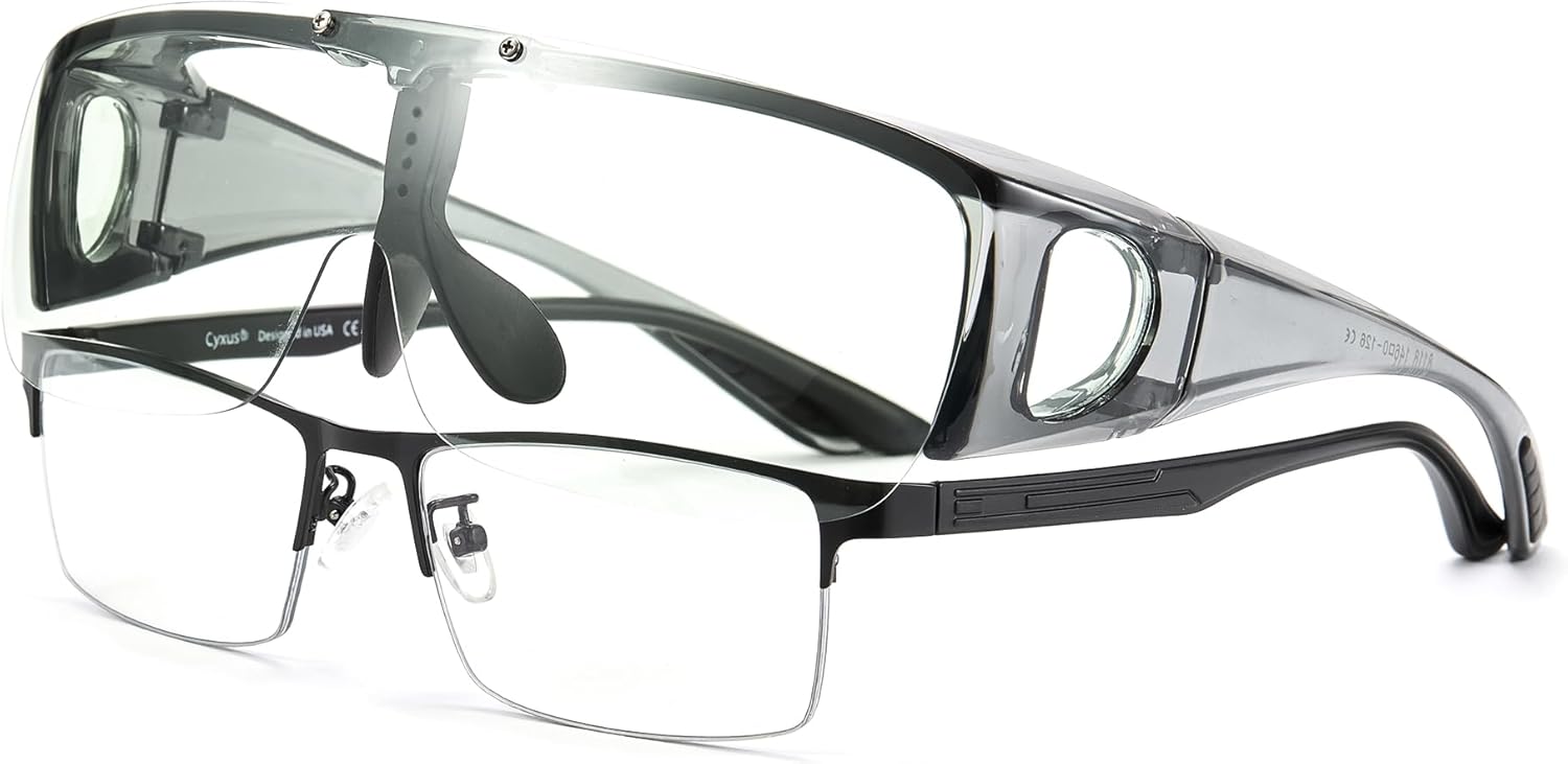 

Солнцезащитные очки Cyxus Fit Over Polarized для очков с диоптриями – защита от УФ-излучения для вождения, рыбалки и активного отдыха на природе, Less 5.51x1.57in-grey/Black-1115