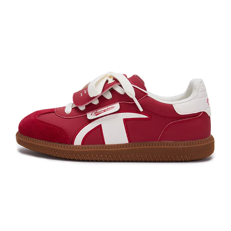 Champion Kids Детские скейтерские кроссовки low top из искусственной кожи, устойчивые к скольжению и истиранию, красные