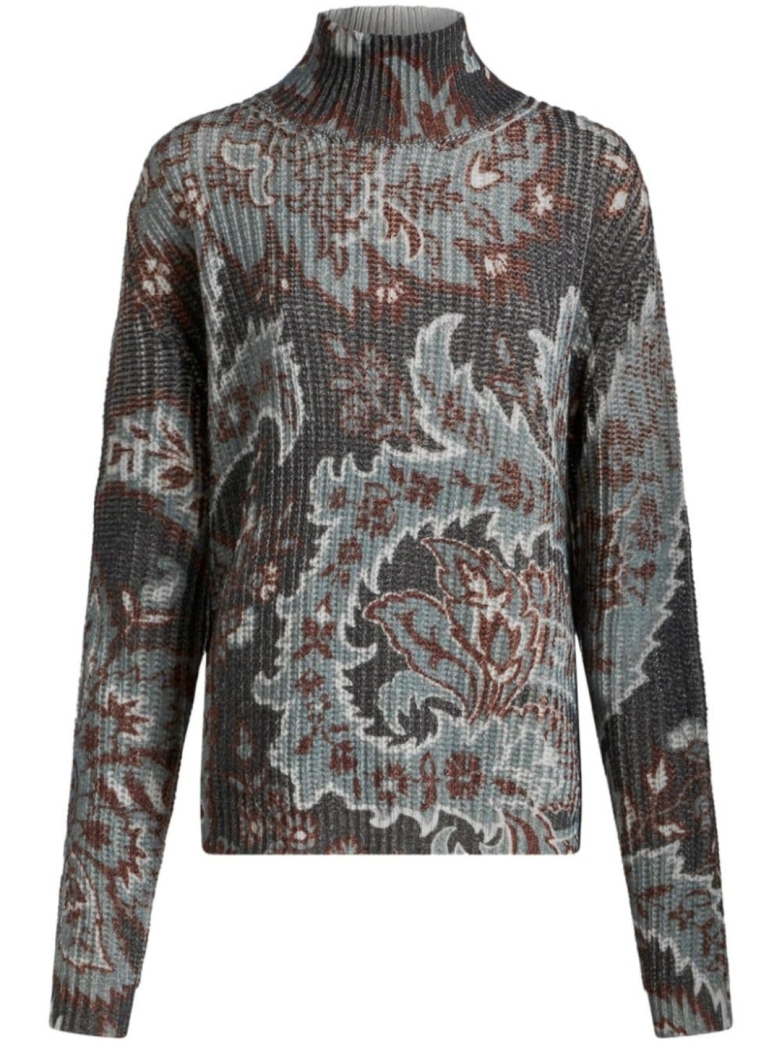

ETRO шерстяной свитер с цветочным принтом, синий