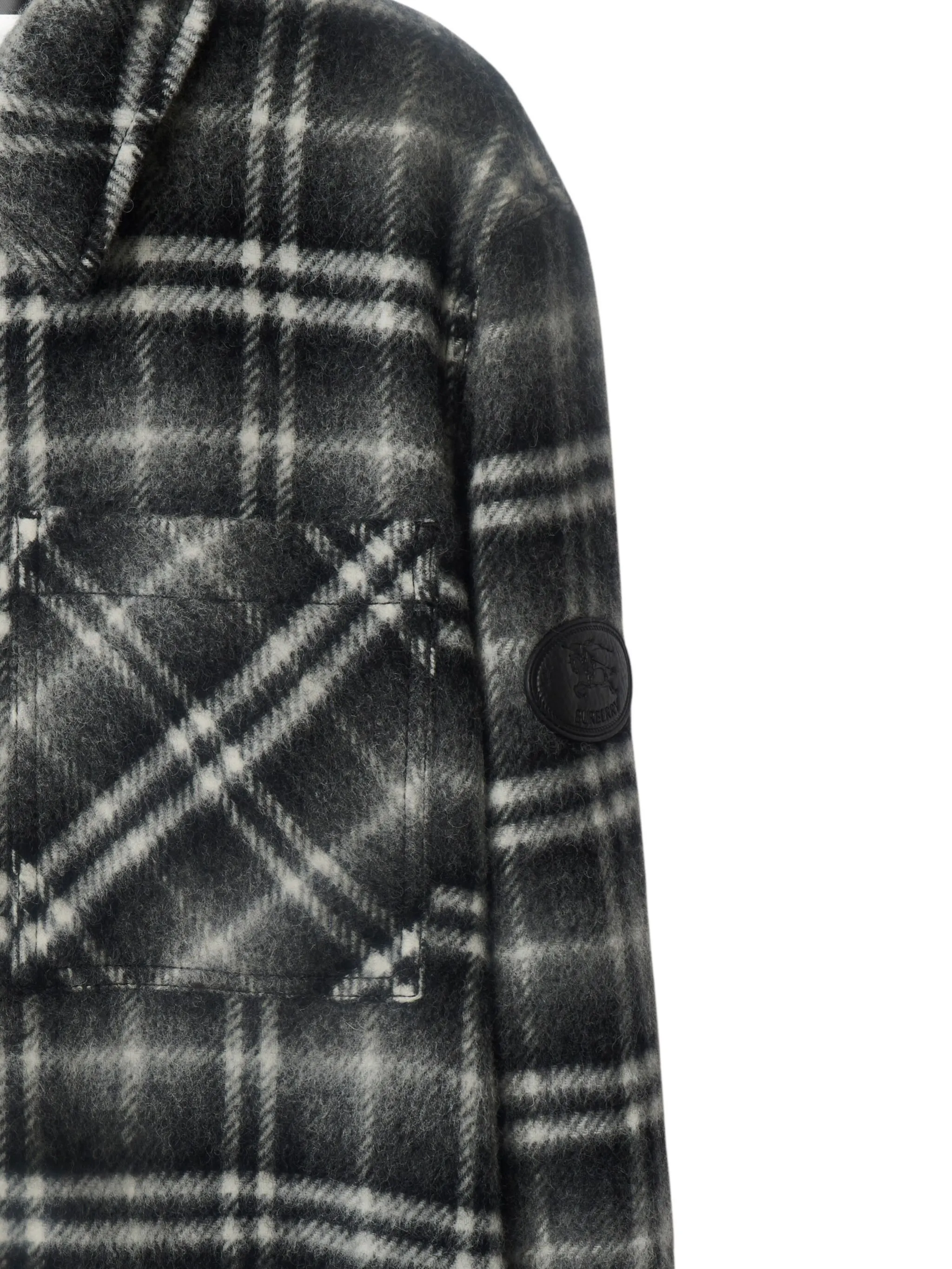 Рубашка Burberry Шерстяная в клетку, черный — фото 2