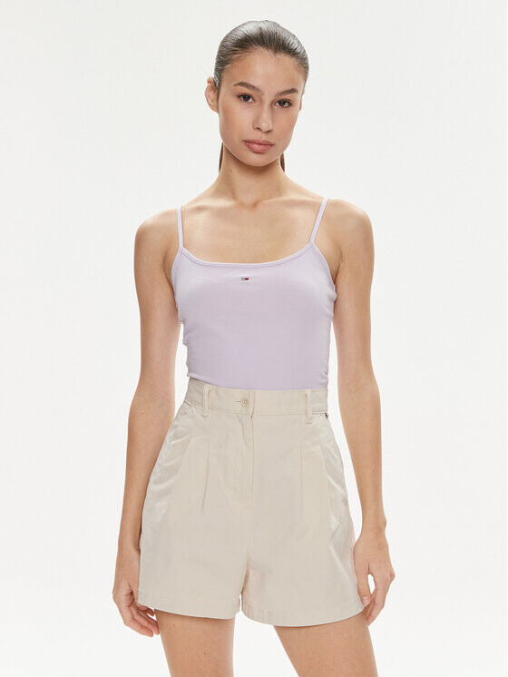 

Топ приталенного кроя Tommy Jeans, фиолетовый
