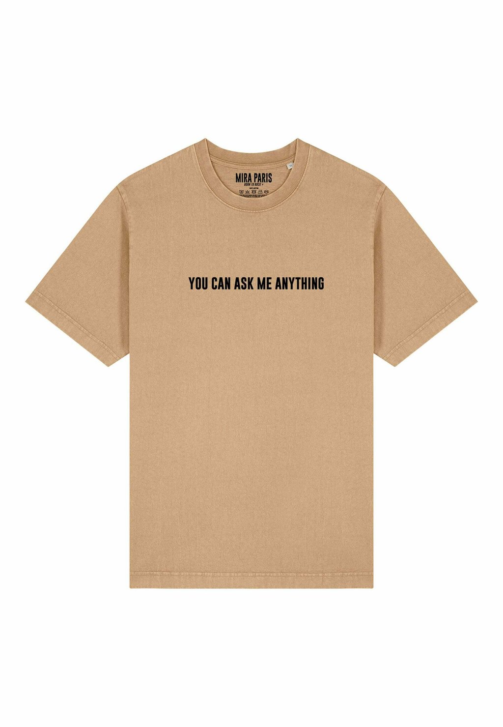 

Футболка с принтом YOU CAN ASK ME ANYTHING UNISEX HEAVYWEIGHT Mira Paris, коричневый