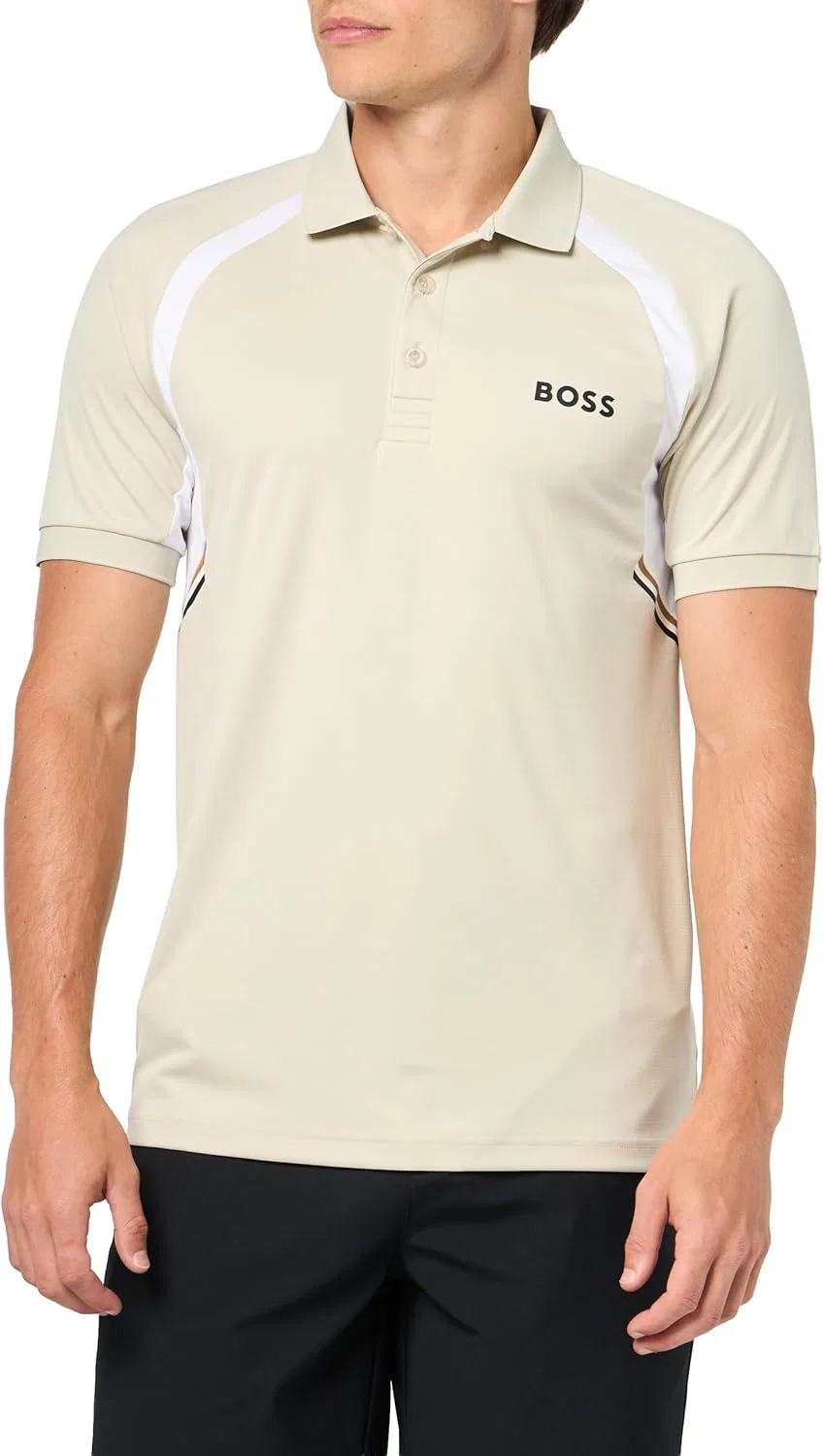 Поло BOSS, цвет Pelican Beige, slim fit