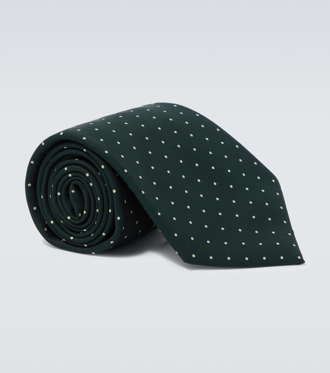 

Шелковый галстук в горошек Dunhill, Obsidian Green