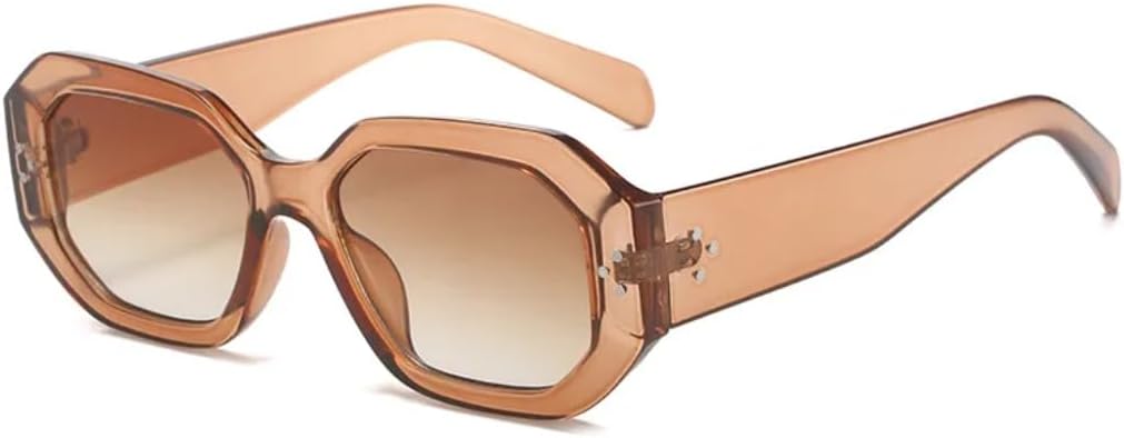 

Солнцезащитные очки для мужчин и женщин - защита UV400 - панк, маленькая оправа, линзы конфетных цветов, для занятий спортом на открытом воздухе и вождения DSVIGF, Brown-brown