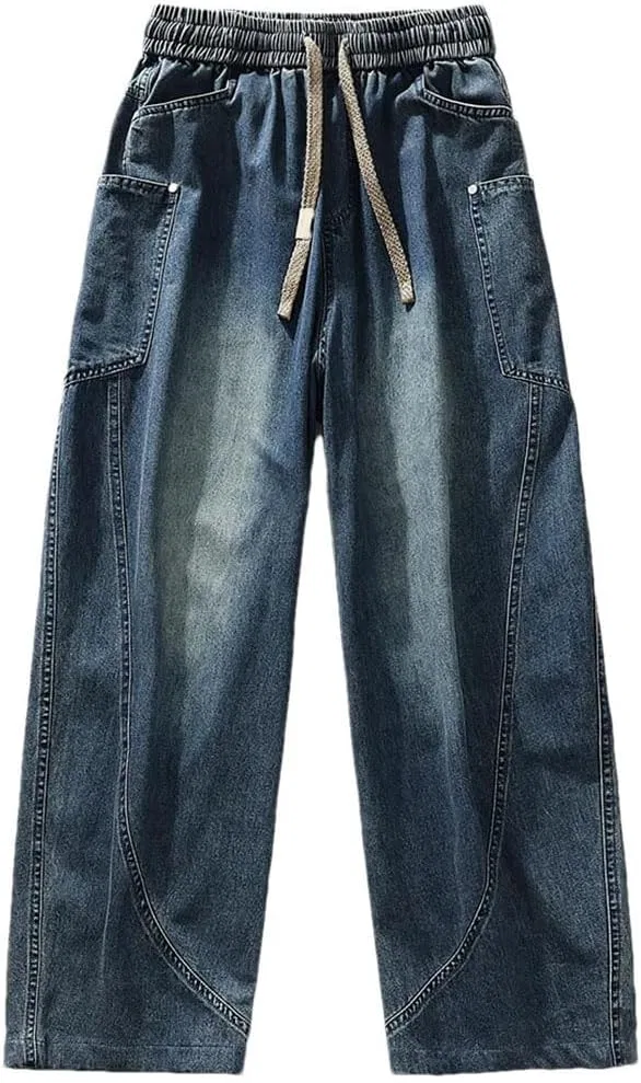 Джинсы прямые свободные Men's Summer Jeans, Deep Blue