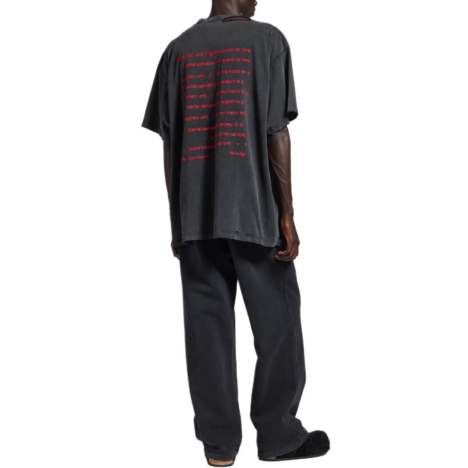 Футболка SS26 Loose Fit мужская Balenciaga, washed черный & красный — фото 4
