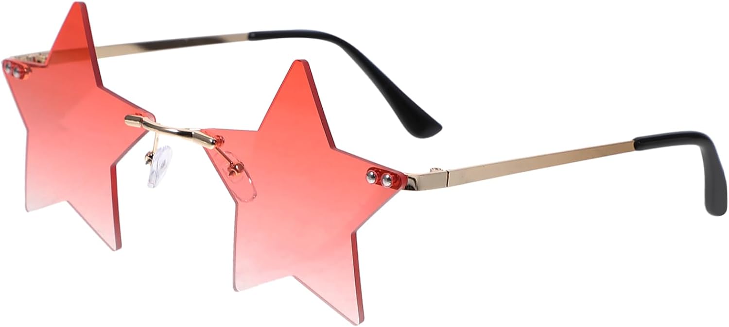 

1 пара солнцезащитных очков без оправы для дискотек, вечеринок, уникальный дизайн, защита от бликов, забавные очки для фестивалей и мероприятий, праздников и торжеств COLLBATH, Pink