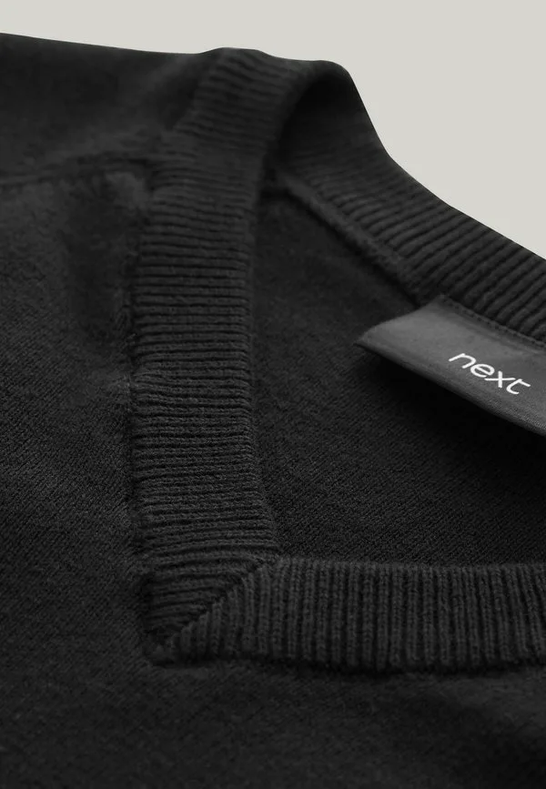 Джемпер с v-образным вырезом, стандартного кроя Next, Black — фото 4