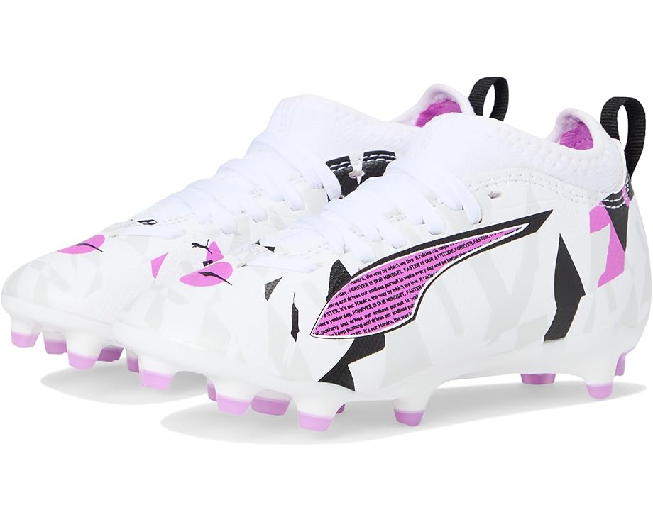 

Кроссовки PUMA Kids Ultra 5 Match Forever Firm Ground/Artificial Ground, цвет PUMA White/Pure Magenta/Feather Gray/PUMA Black