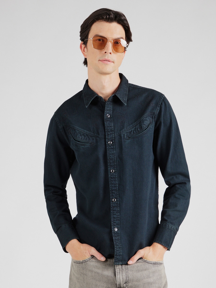 Рубашка на пуговицах классического кроя LEVI'S  Smiley Western Shirt, Black Denim — фото 3