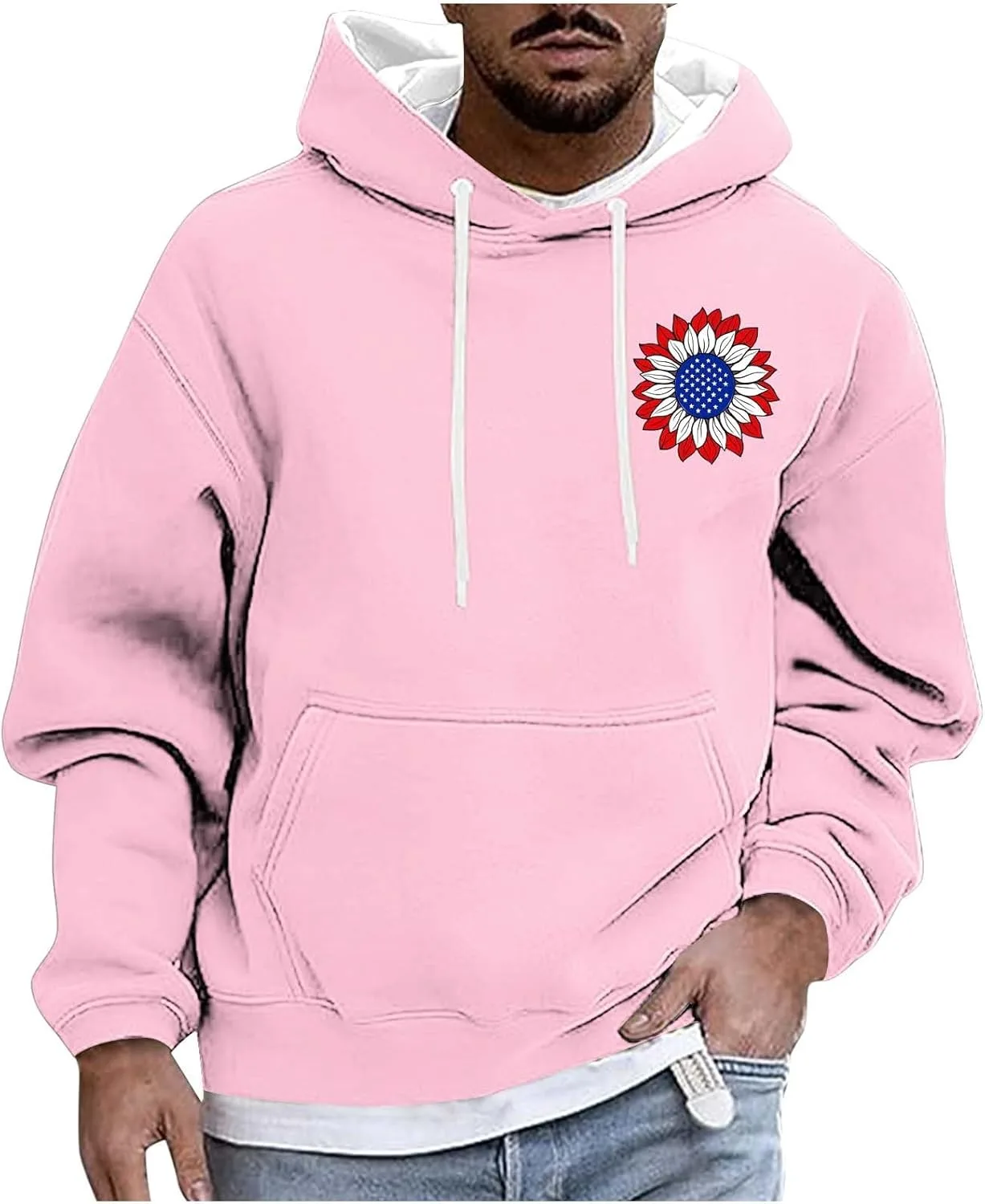 

Мужской худи с принтом, винтажный дизайн, свободный крой