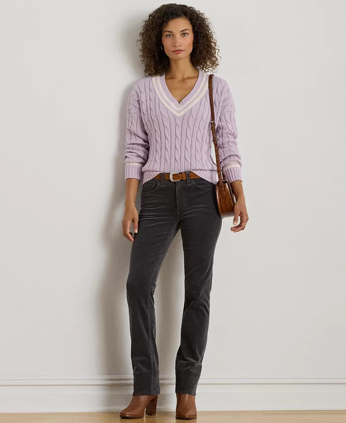 

Растягивающиеся вельветовые прямые брюки средней посадки, 0P-22W Lauren Ralph Lauren