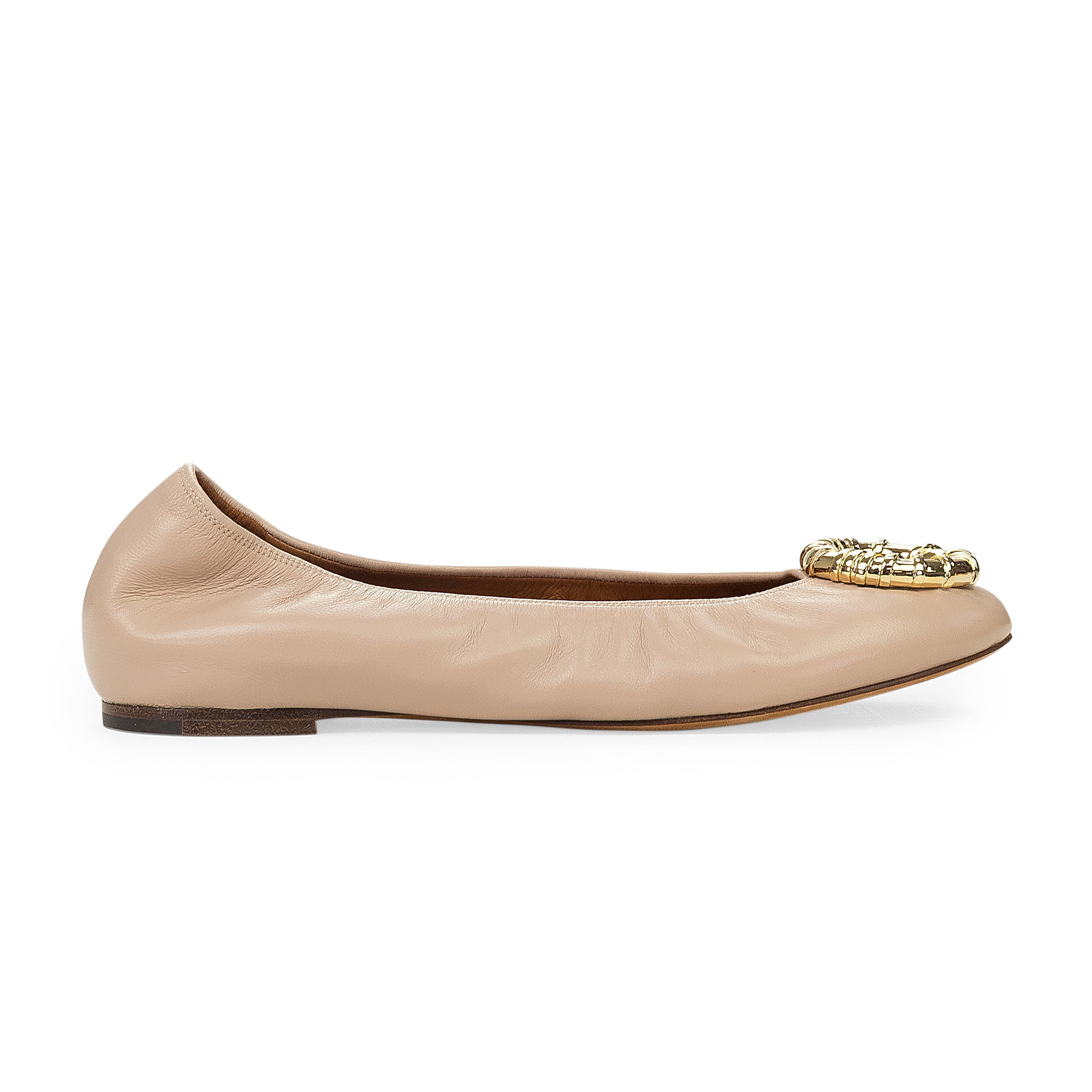 Бежевые балетки с медальоном Lanvin