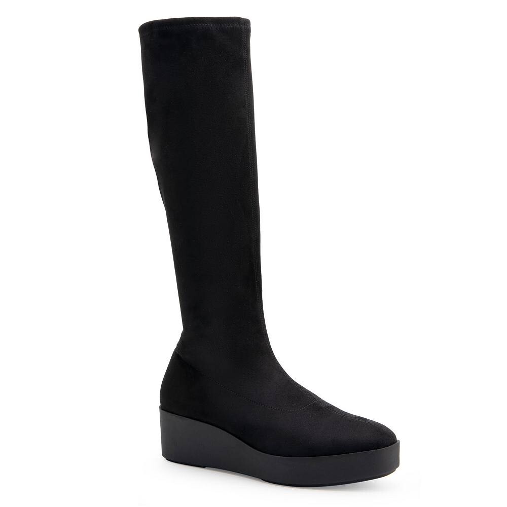 Женские сапоги до колена на танкетке Aerosoles Cecina, цвет Black Faux Suede