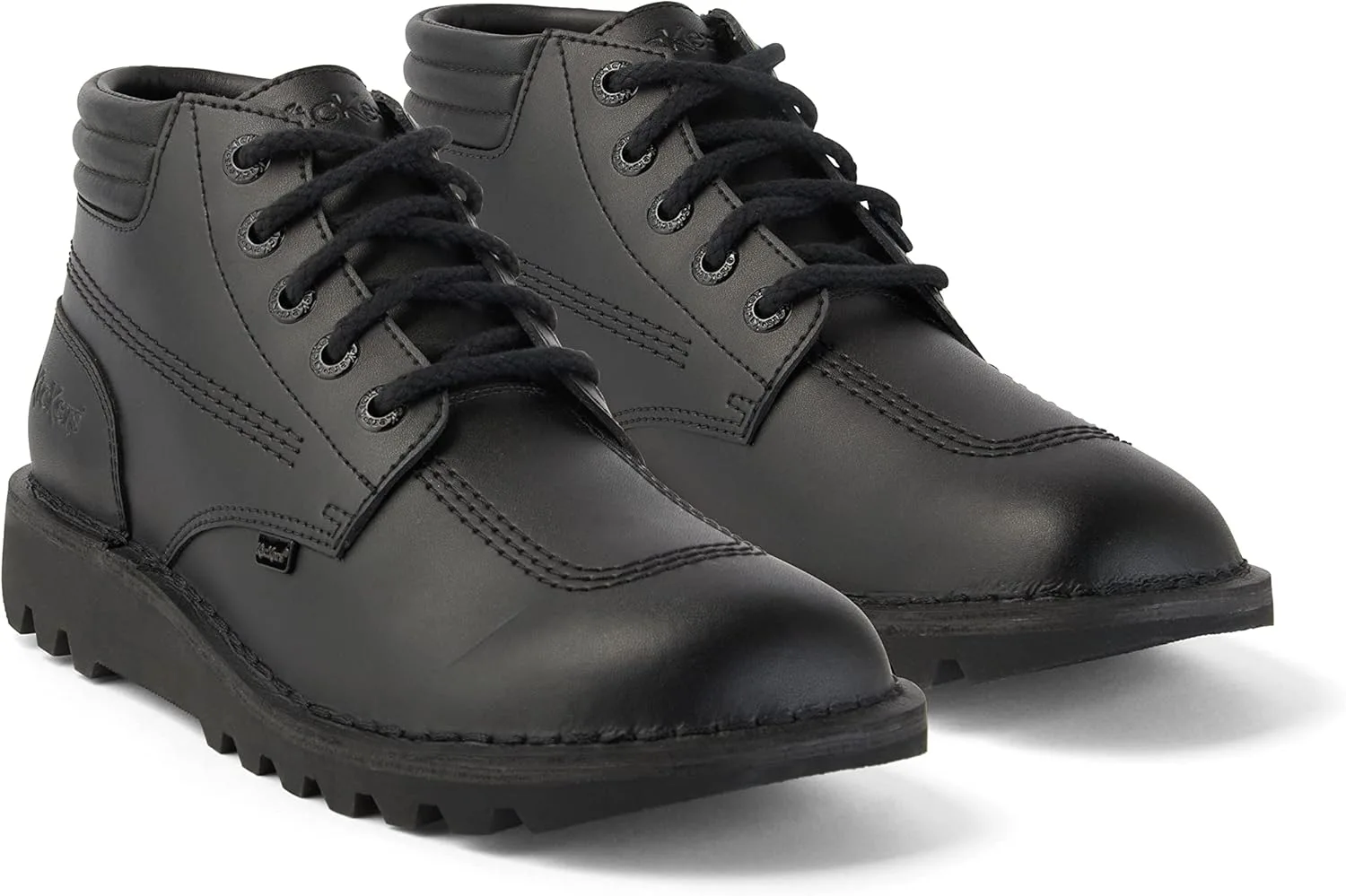 Мужские кожаные кроссовки Kickers Kick Hi Padded Leather Shoes Ankle Boots, черный — фото 4