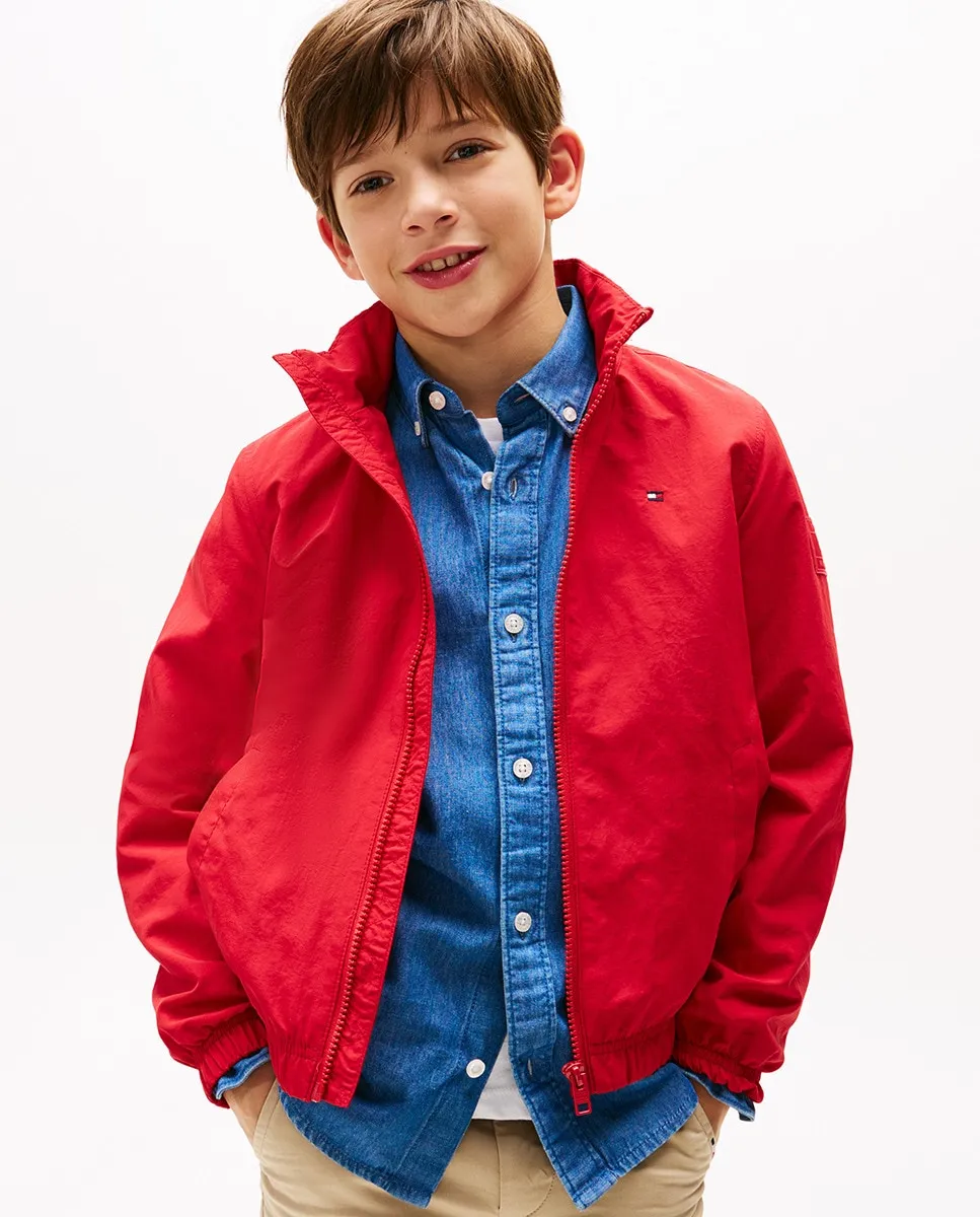 

Водонепроницаемая детская куртка с застежкой-молнией Tommy Hilfiger, красный