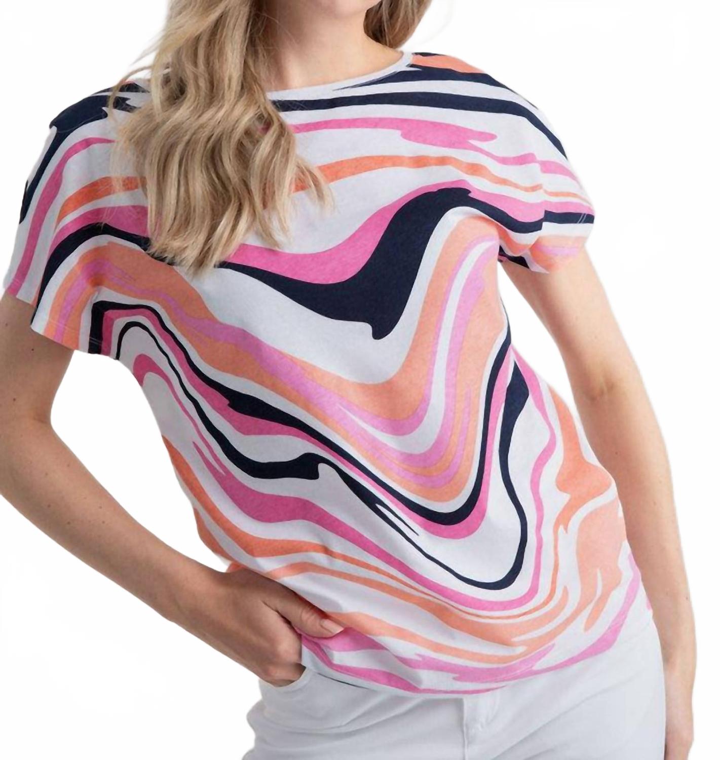 

Топ с короткими рукавами Swirls, розовый, многоцветный MARBLE