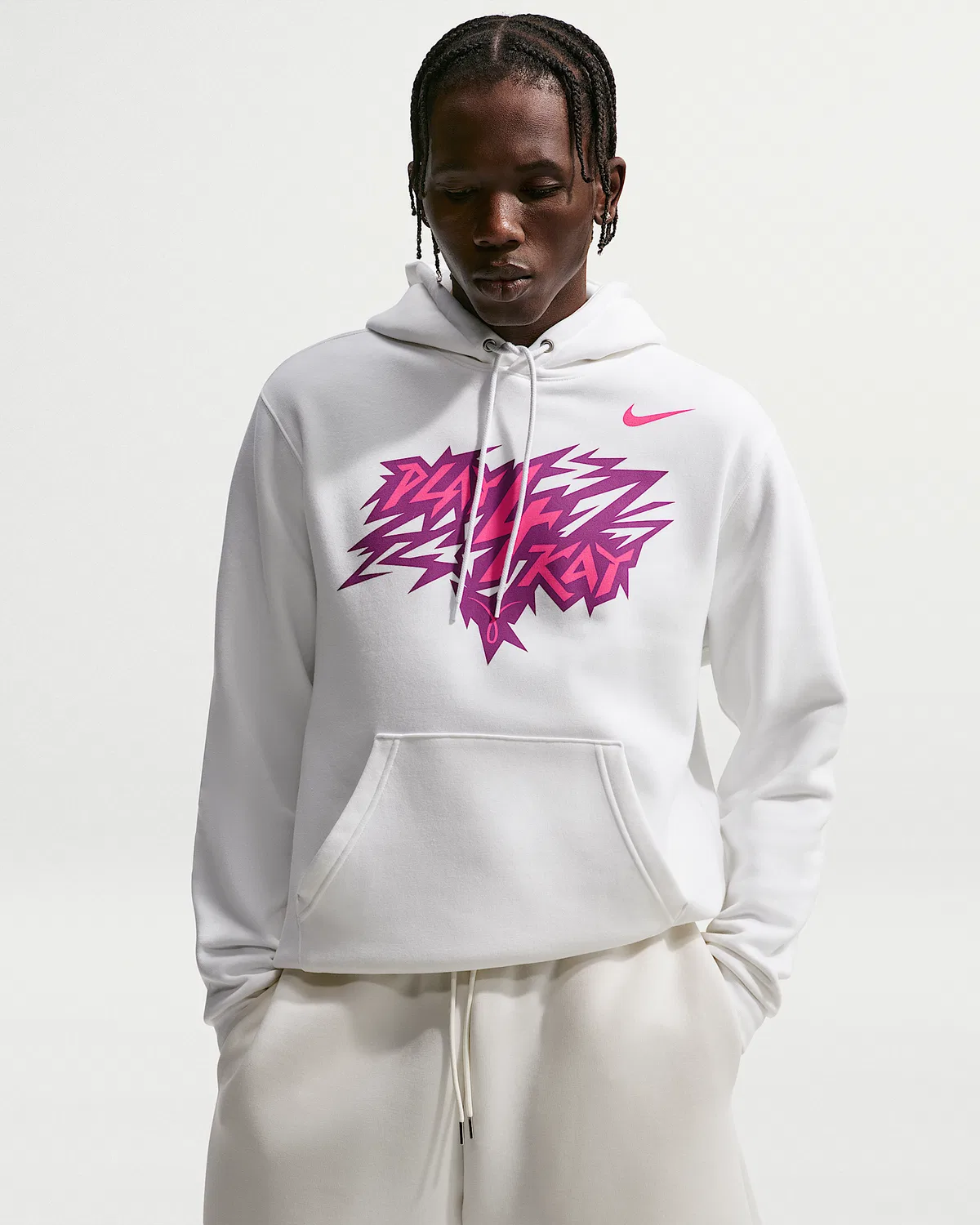 Мужская худи Club Fleece Nike "Play4Kay", White
