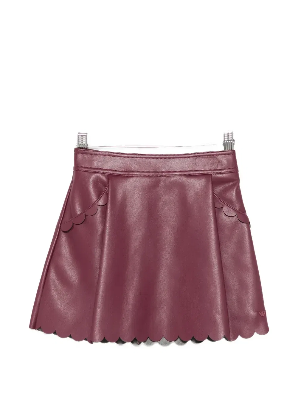 Юбка из искусственной кожи с фестончатым краем Emporio Armani Kids, фиолетовый