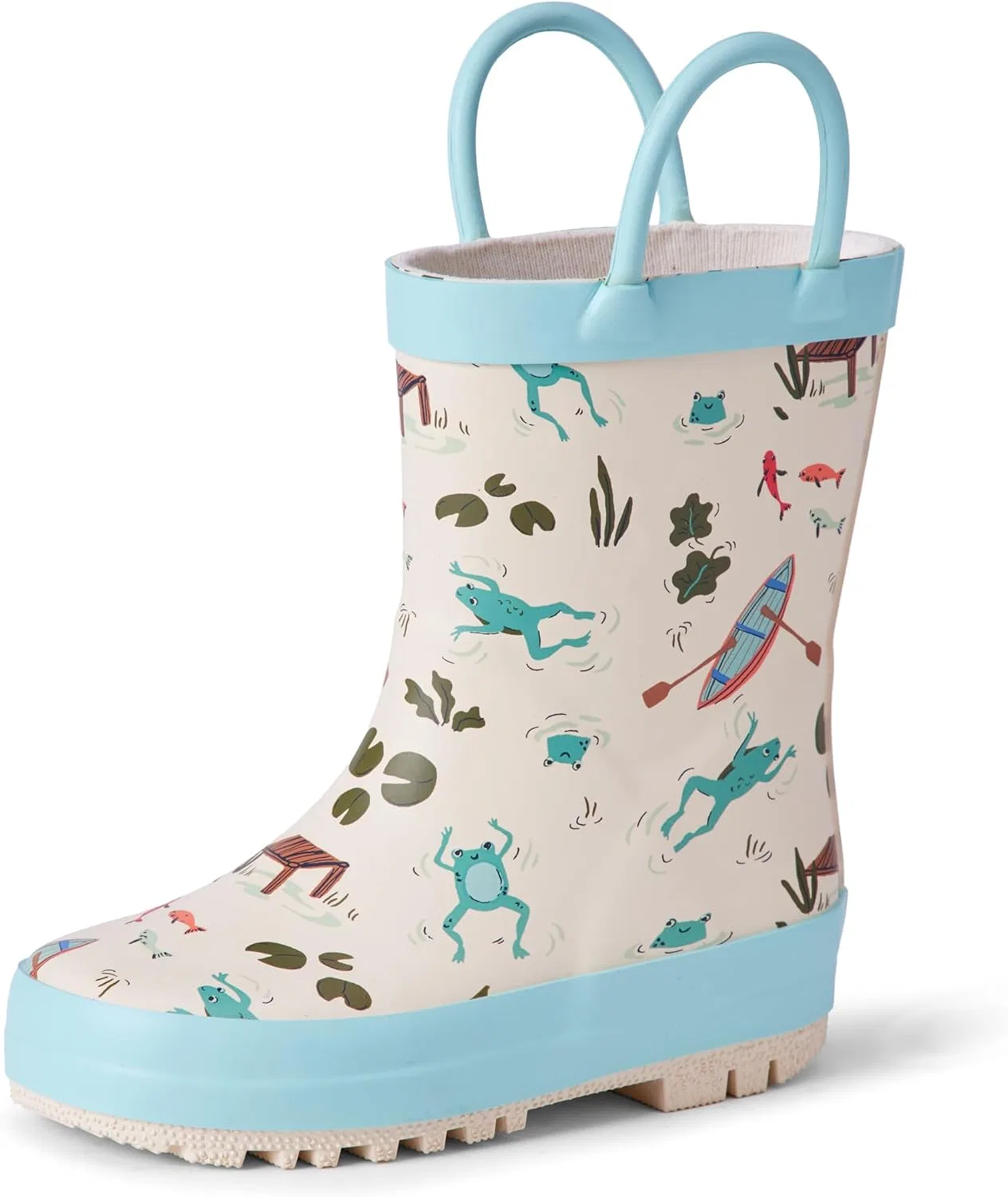Детские резиновые сапоги для мальчиков и девочек Amazon Essentials x Sofia Grainge, Light Tan Frogs