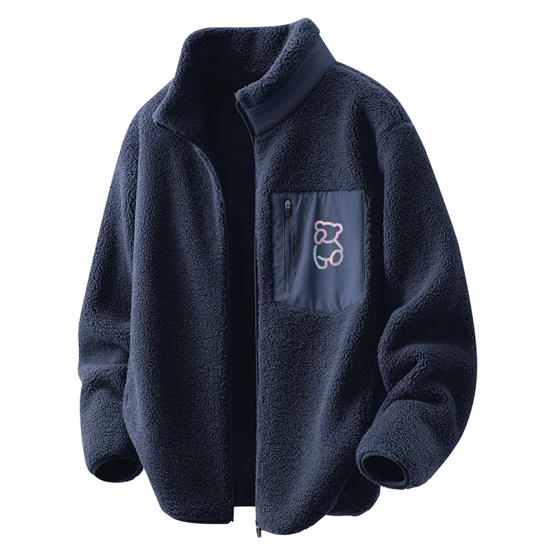 Детское пальто из вельвета B Dazzling Color Bear Chest Logo MINISO, Navy Blue