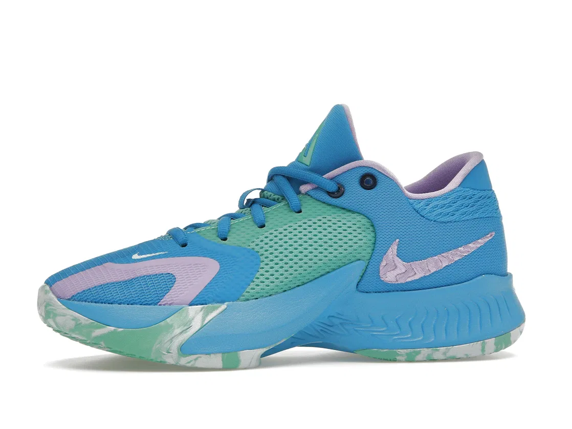 Детские кроссовки для баскетбола Nike Zoom Freak 4 Birthstone (GS) Nike, Laser Blue/Light Menta/Glacier Blue/Lilac — фото 3