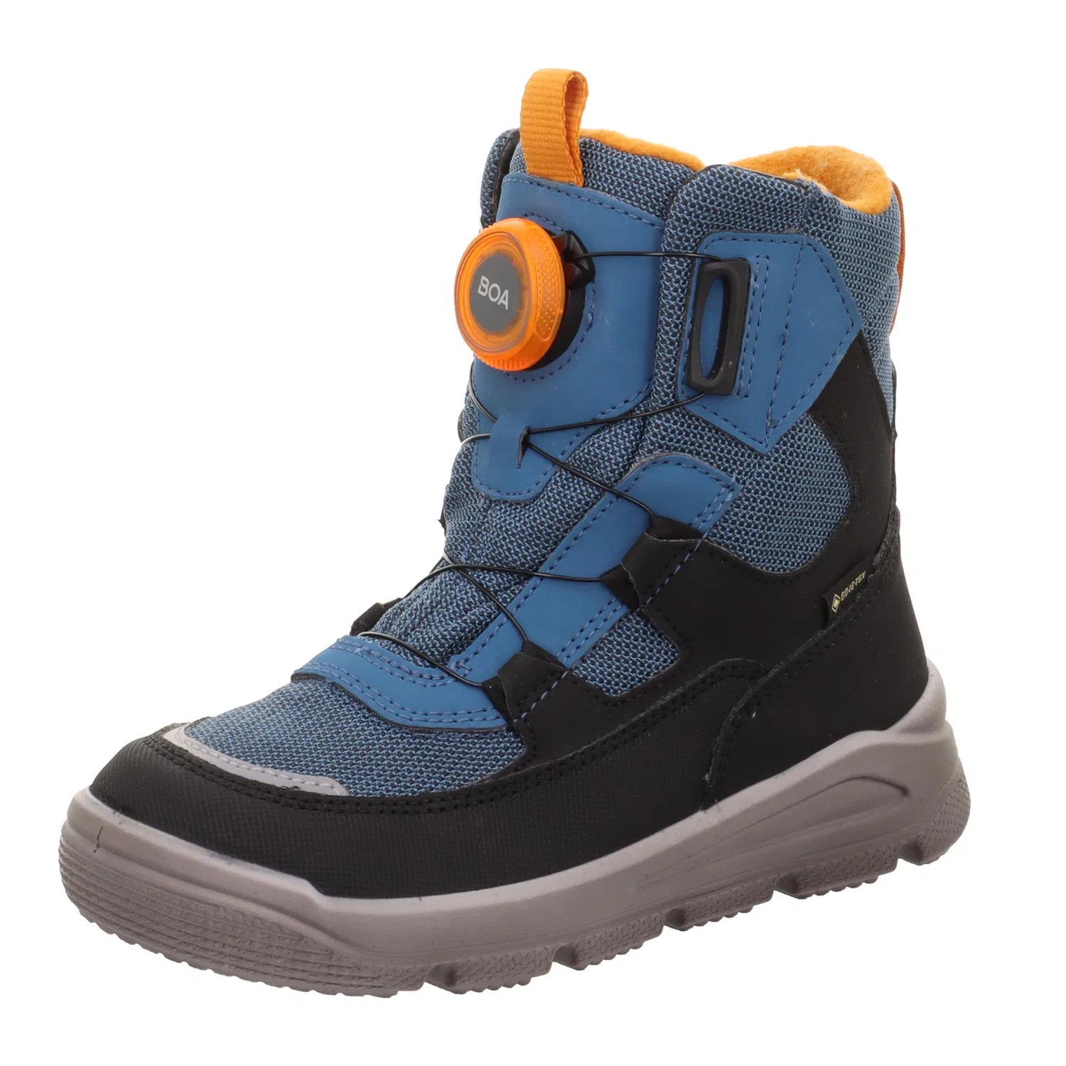 Детские ботинки для мальчиков с принтом Mars Superfit, Blue Orange 8000