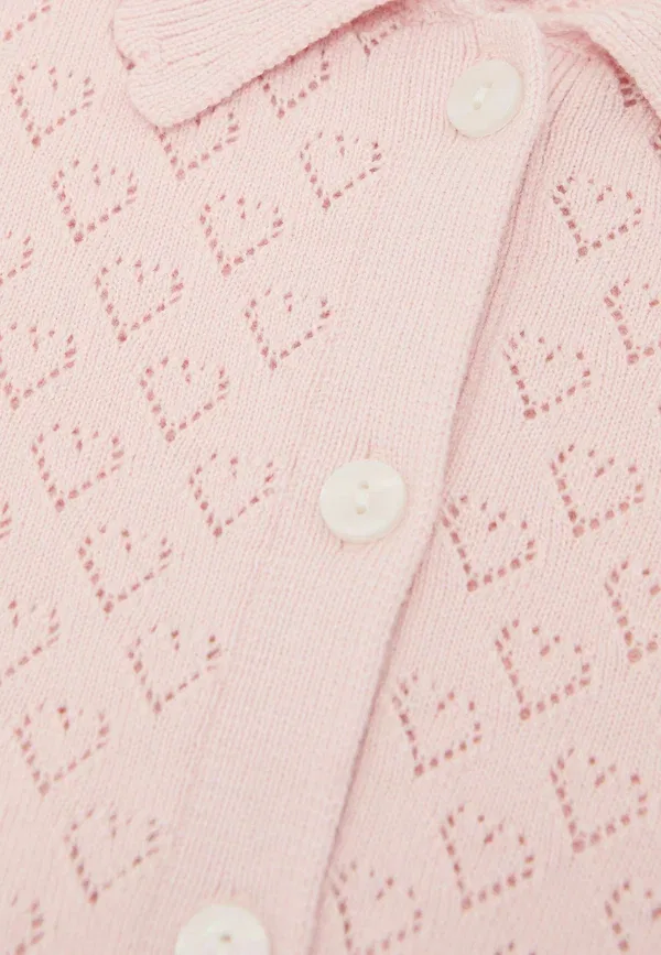 Кардиган хлопок шерсть Knit Reiss, Pink, розовый — фото 3