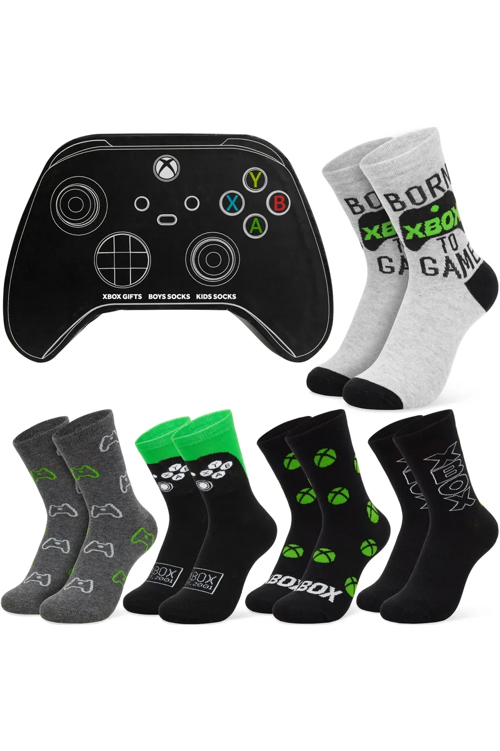 Носки детские с принтом 5 пар Xbox, Multi