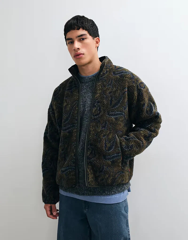 Куртка Levi's Nolan Sherpa с воротником-стойкой и принтом