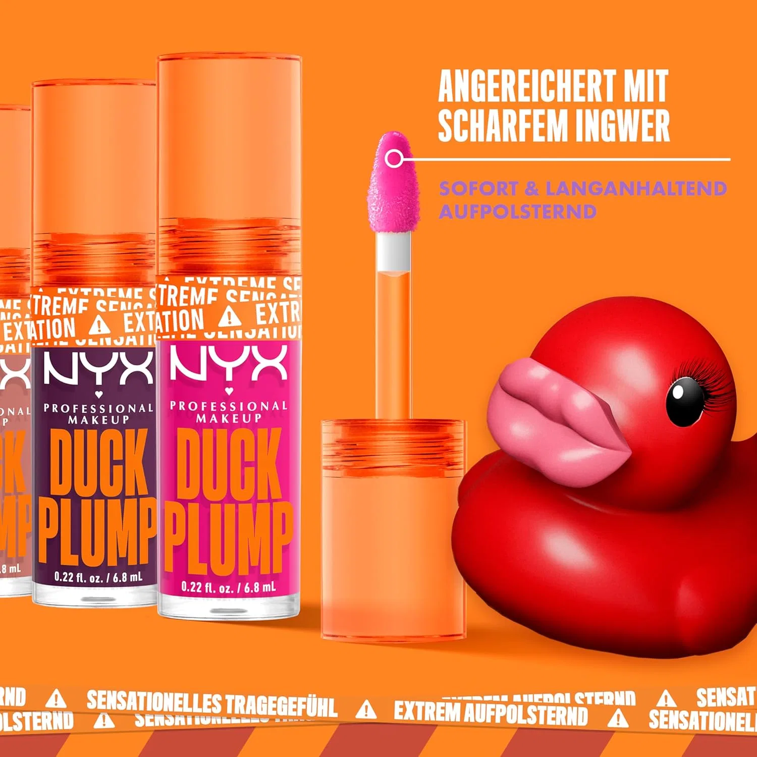 Блеск для губ Duck Plump Lip Lacquer, NYX PROFESSIONAL MAKEUP, 7 мл, Apri-Caught — фото 2