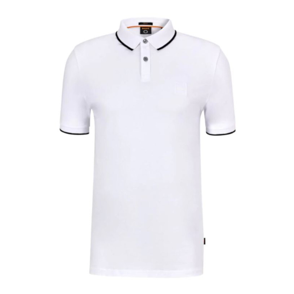 

Футболка поло Hugo Boss Stretch Slim-fit Logo Patch, белый