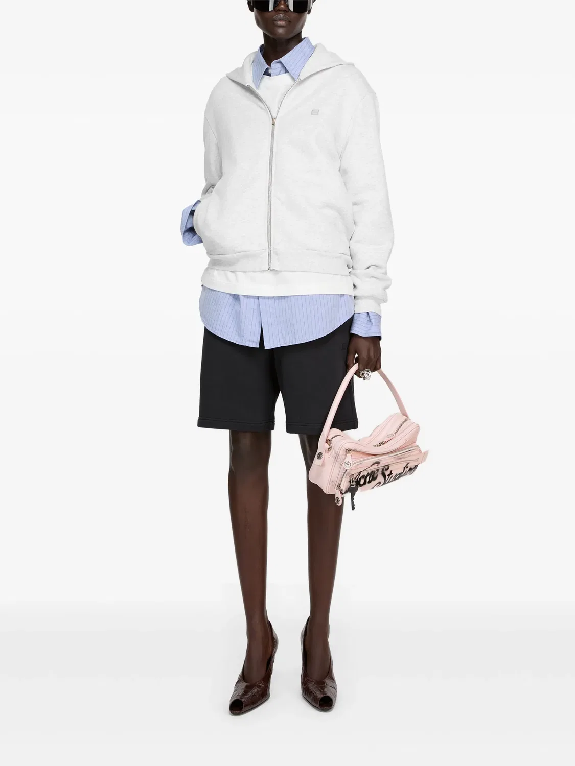Шорты из флиса Acne Studios, черный — фото 3