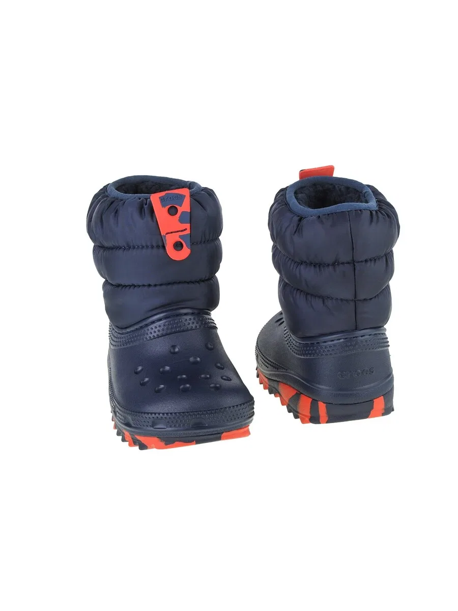 Детские зимние ботинки Crocs 'Classic Neo Puff Boot Toddler' темно-синего цвета — фото 3