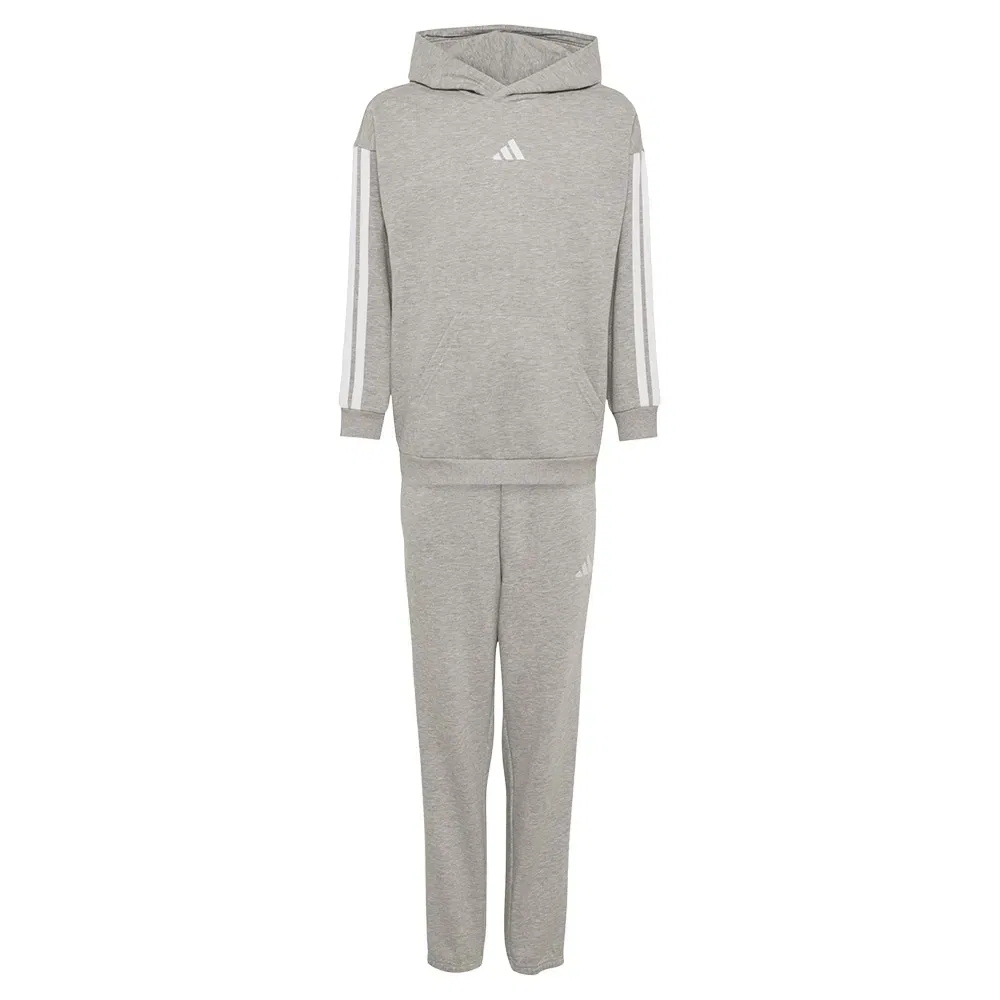 Детский спортивный костюм с капюшоном 3 Stripes Essentials Fleece Adidas, Grey