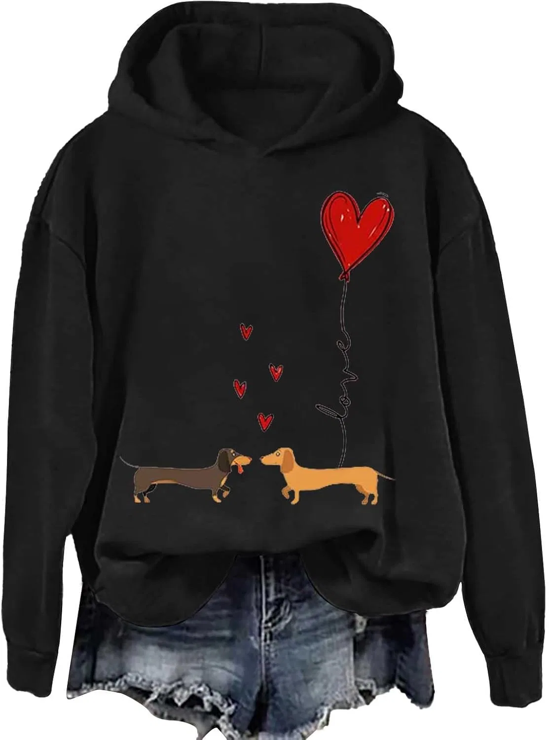 Женское худи с принтом, модель Heart Shirt, цвет