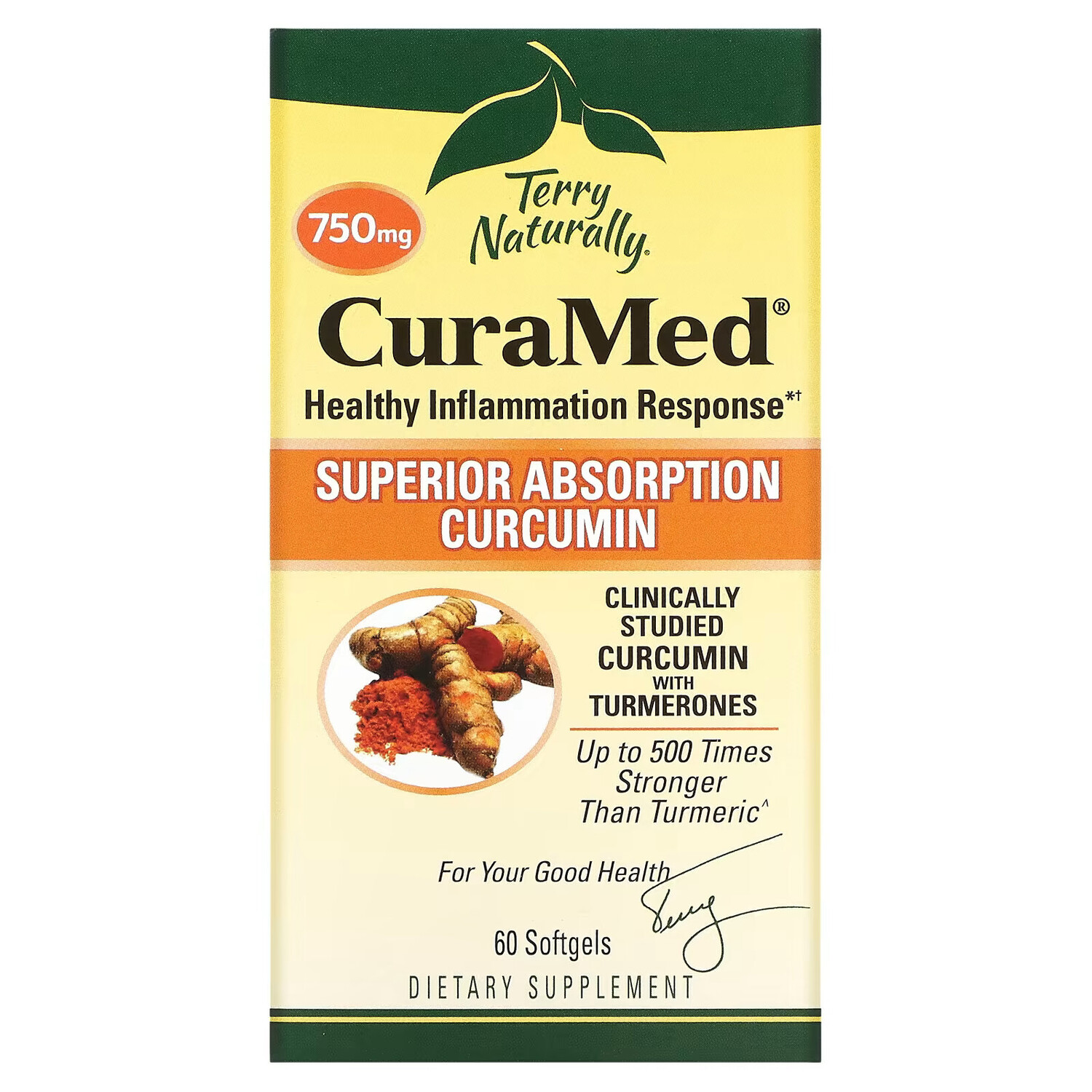 

Terry Naturally, CuraMed, 750 мг, 60 гелевых капсул